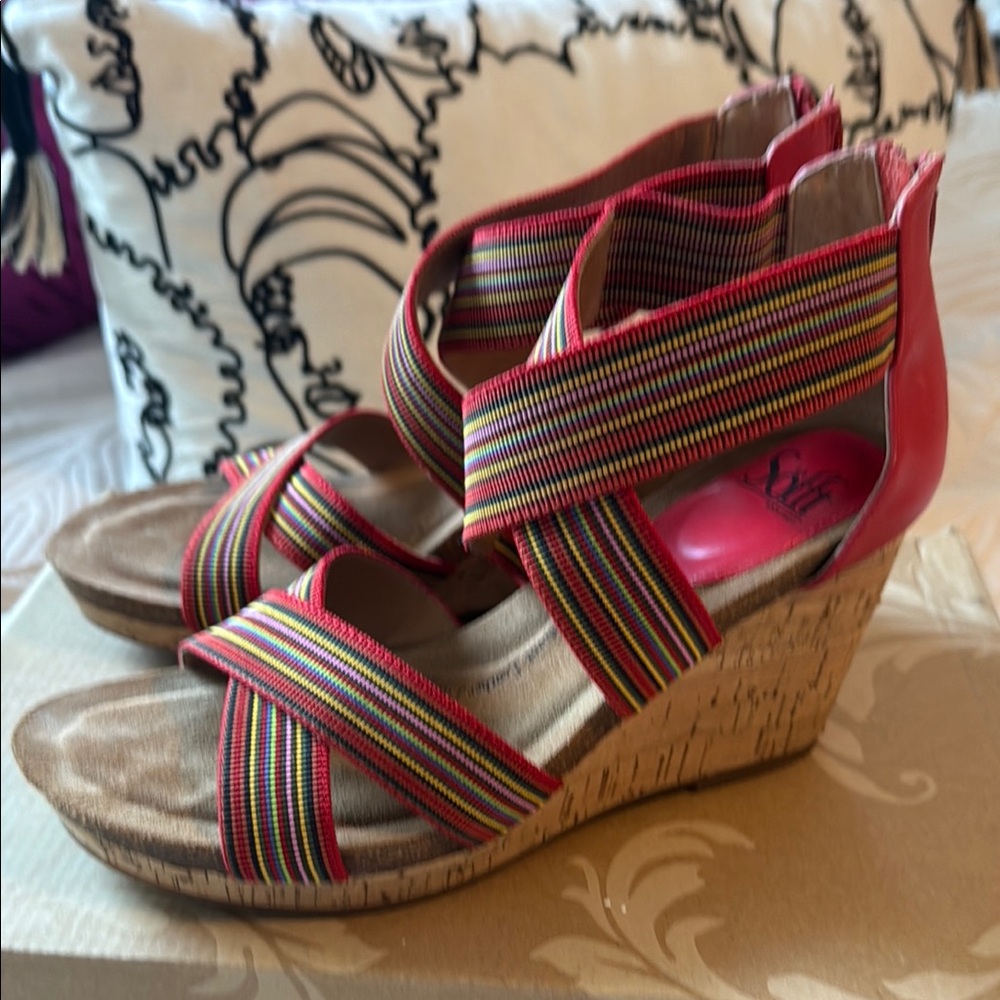Vibrant Multicolor Wedge Sandals